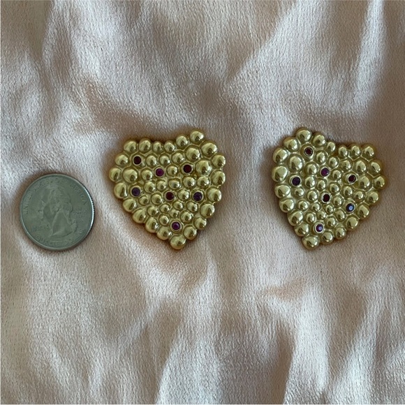 Vintage Yves Saint Laurent gold tone bubble clip on earrings - Picture 5 of 7